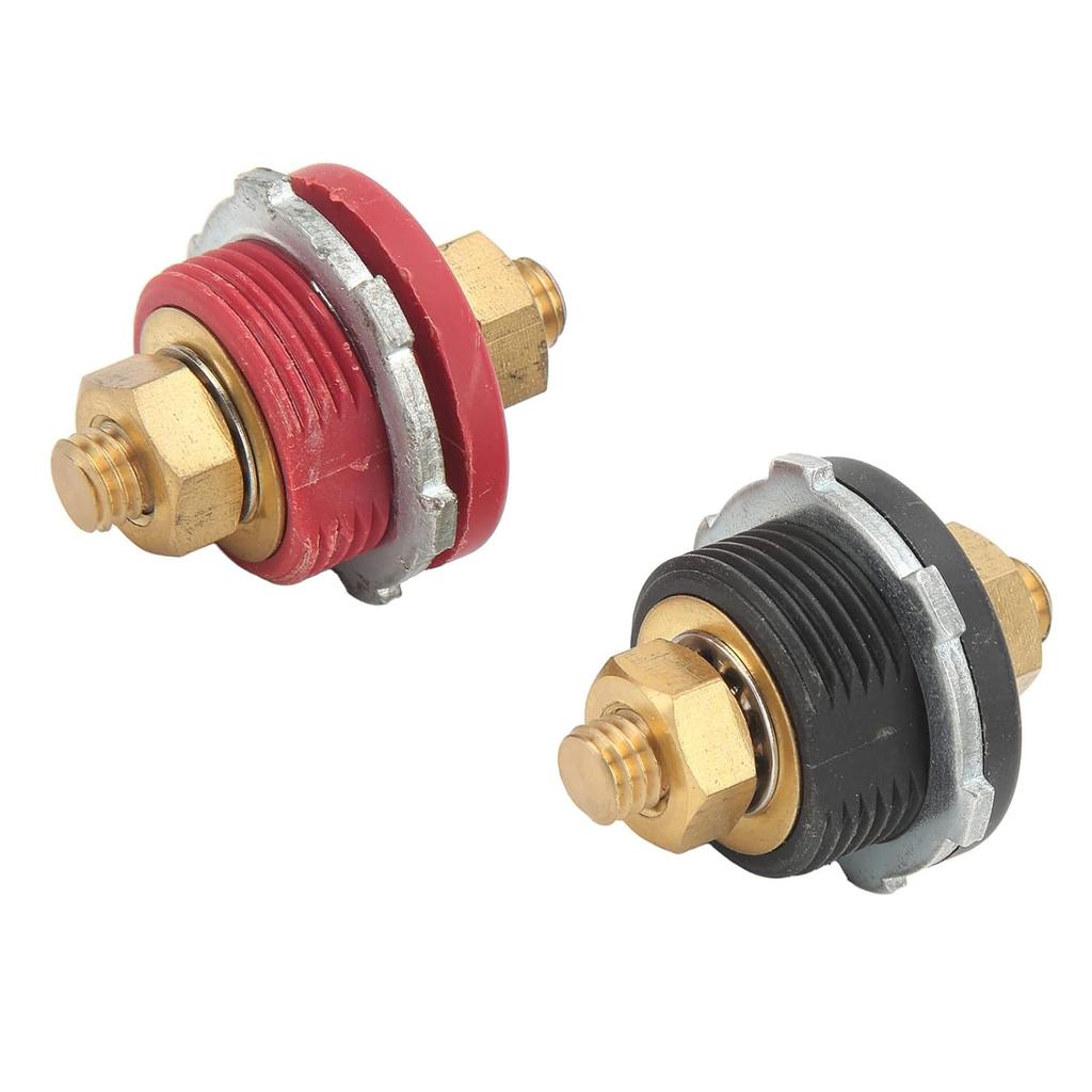 2 Stück 3/8 Zoll Durchgangspanel Batterieanschlussklemme, Batterieanschlussbolzen 250A Positiv Negativ Anschlussbolzen Pfosten Ersatz für Autos Wohnmobile Schiffe