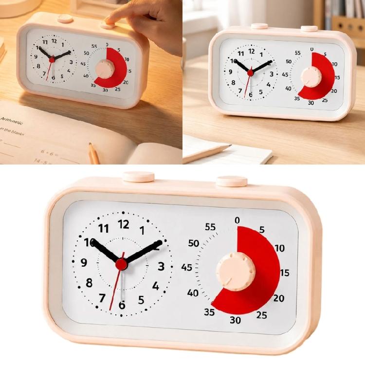 Visual Homework Clock for Kids and Students, Desk Alarm Clock for Reading Practice, Quiet Work and Routine Use