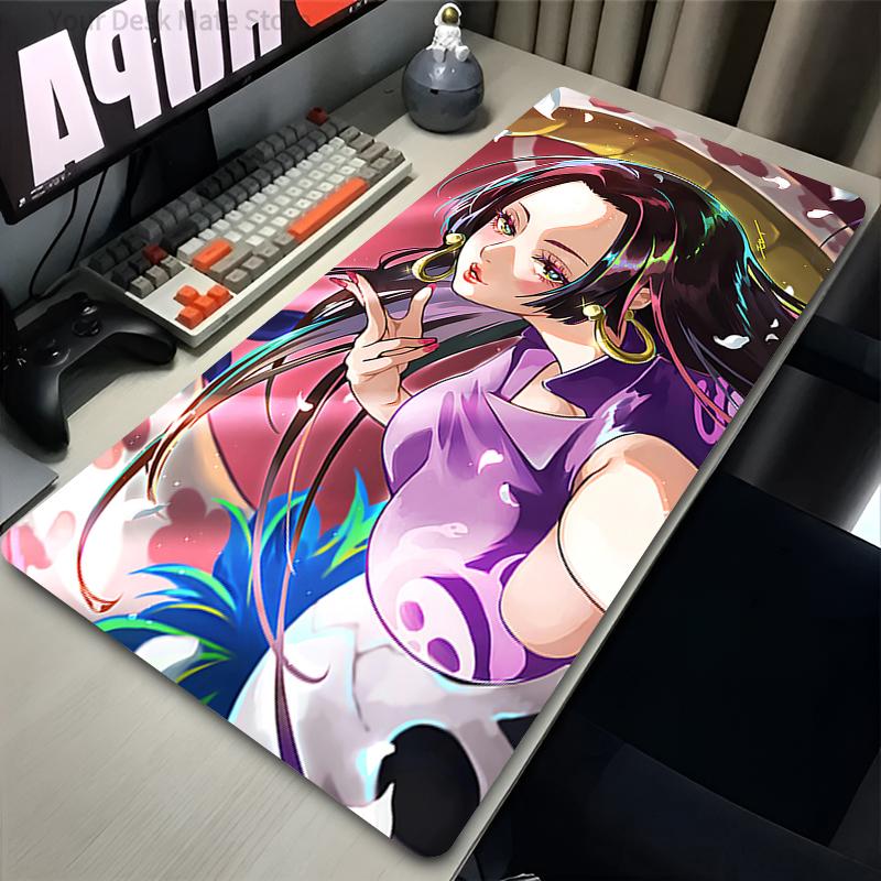 Computer Mouse Pad O-one P-piece Boa Hancock Gaming MousePad Large Mouse pad Gamer keyboard pad Edge White Desk Mat tapis souris