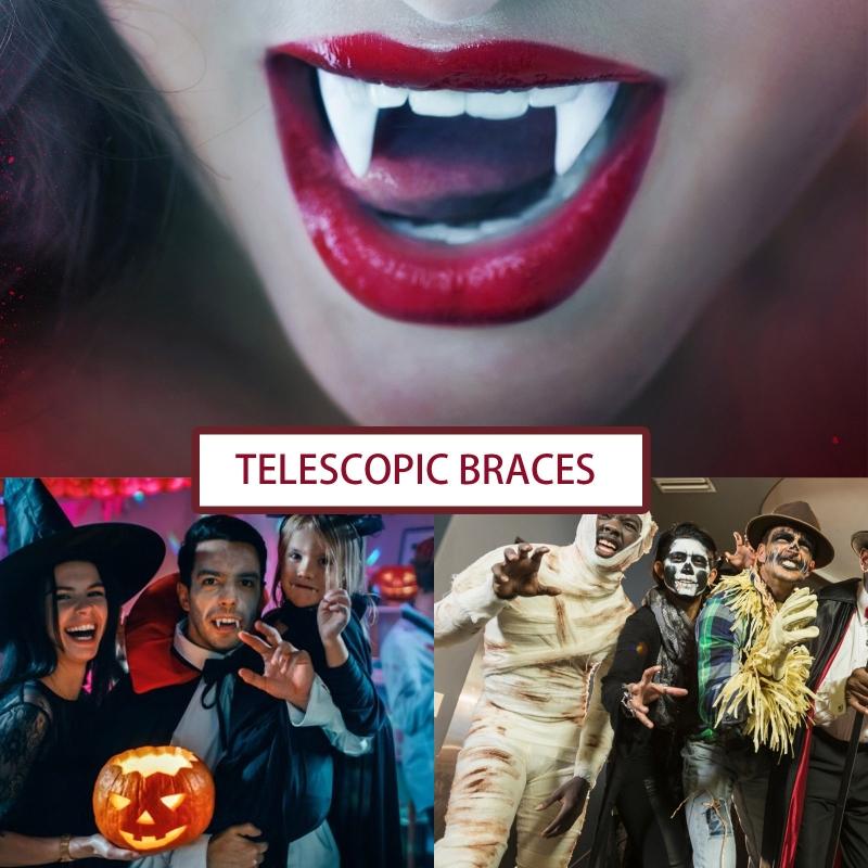 Retractable for Vampire Fangs Fangs Spoof Teeth Party Dance Halloween Costume Props Masquerade Accessory Gift for Hallow