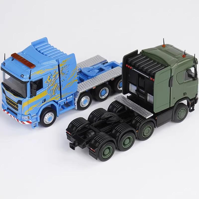 In Stock Mesdi 1:64 Scania R650 Civilian Trailer Transport Vehicle Alloy Small Model Miniature Diecast Scania Custom Toy Gif