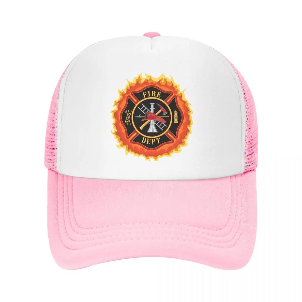 Personalized Firefighter Cross With Flames Baseball Cap Adjustable Fire Rescue FireUnisex Trucker Hat Streetwear Snapback Hats