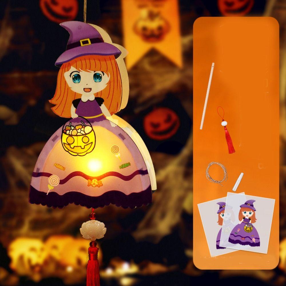Glowing Halloween Lantern DIY Luminous Handmade  Lantern Halloween Pumpkin Lantern  Party Prop