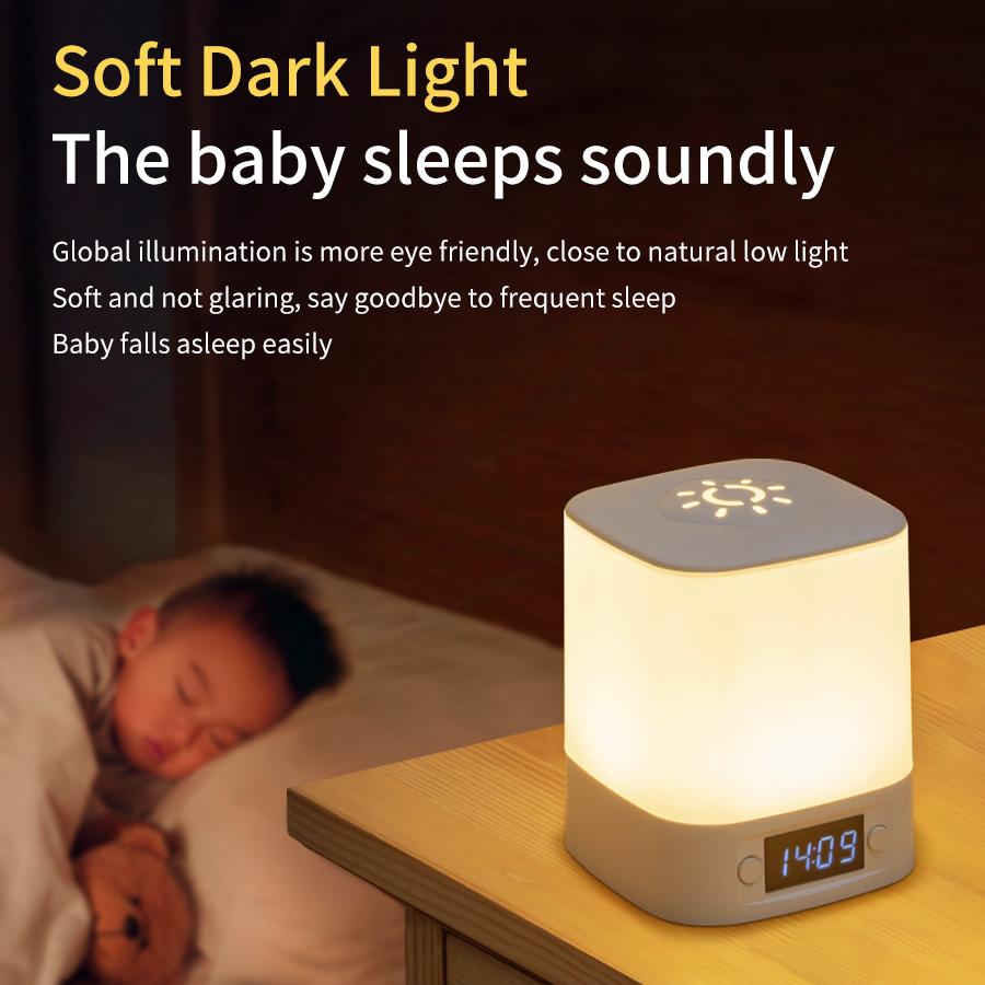 LED Desk Lamp Rechargeable Bedroom Reading Light With Clock Baby's Room Bedside Lamps Touch Dimmable Night Light For Kids Gift