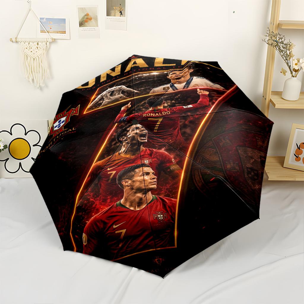 Cristiano Ronaldo's Trophy Showcase Portable Automatic Umbrella Compact 8-Rib Design Compact Design for Outdoor Daily Use Compact Folding Umbrella