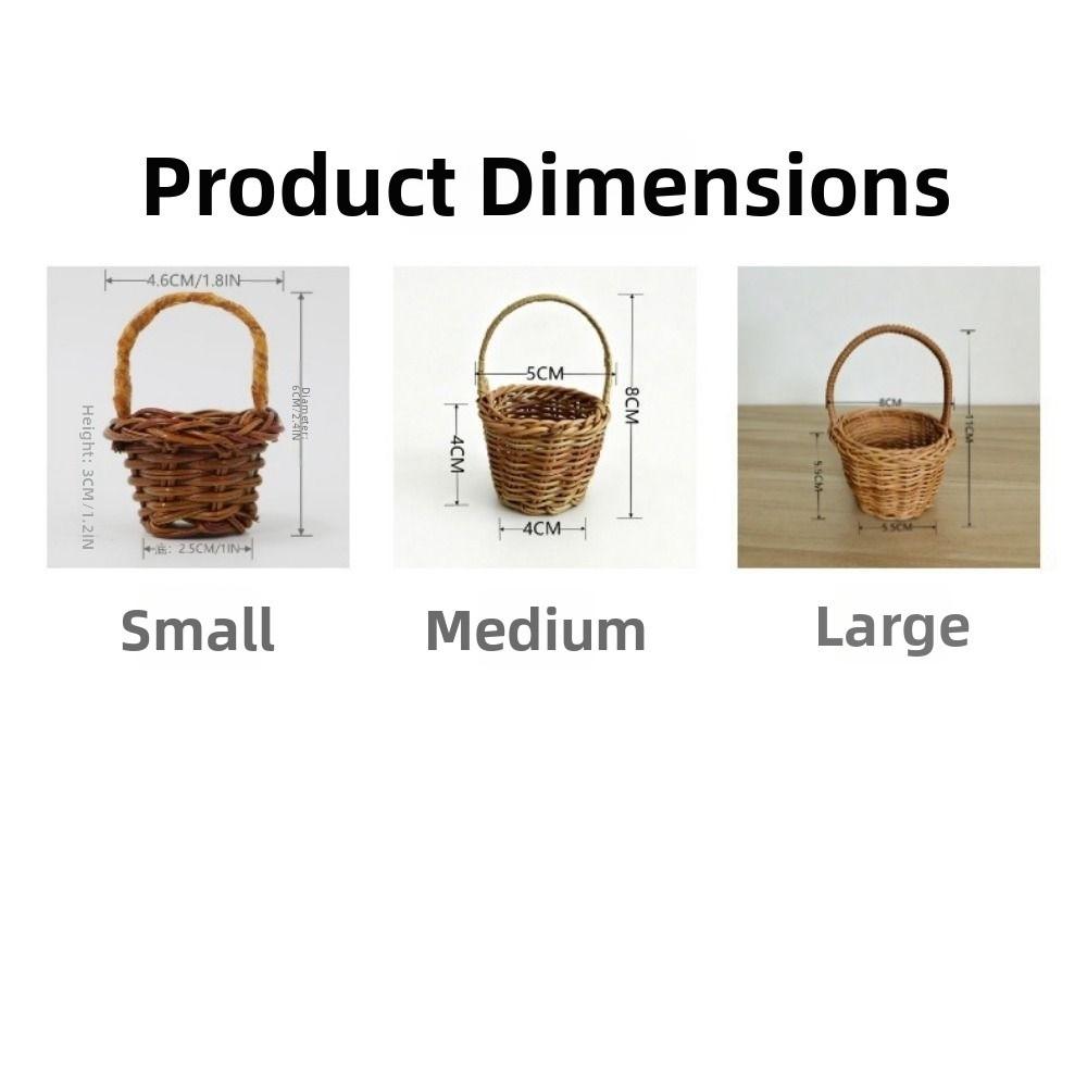 With Handle Imitation Rattan Handhold Household Handwoven Weaving Flower Basket 5 Styles Braid Storage Baskets