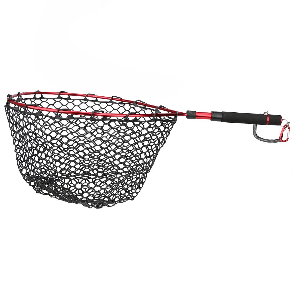 Foldable Lightweight Fly Fishing Landing Net Aluminum Alloy Frame EVA Handle Fishing NetRed