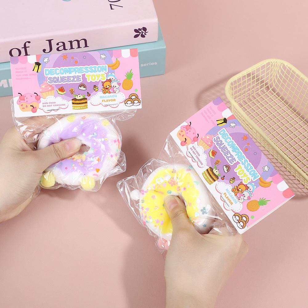 Xiaohongshu Sweet Donut Soft Squeeze Toy - Slow Rebound TPR Decompression Food Toy for Kids