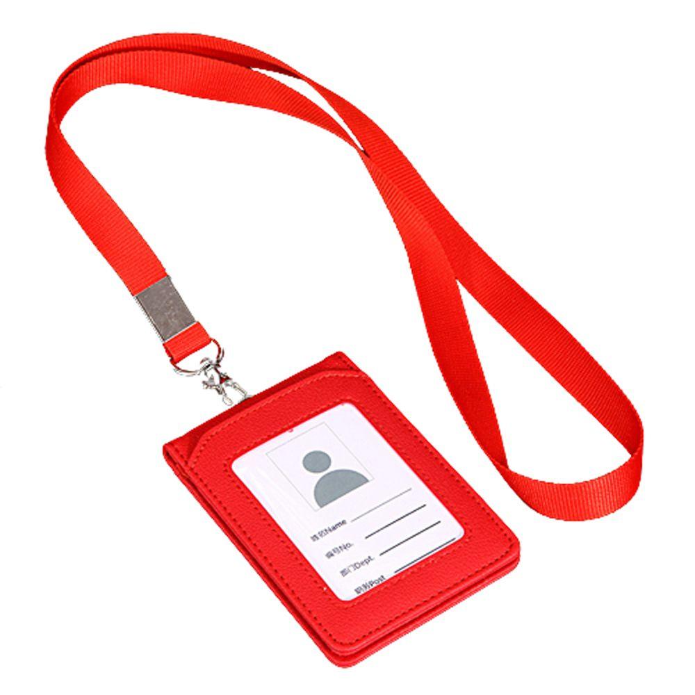 Stationery Neck Strap Card Holder with Lanyard Badge Holder ID Desk Organizer Bus Cards Cover