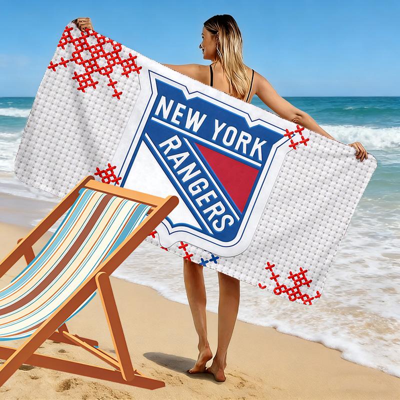 New York Rangers Print Beach Towel, Large Soft Quick Dry Towel for Beach Camping Swimming