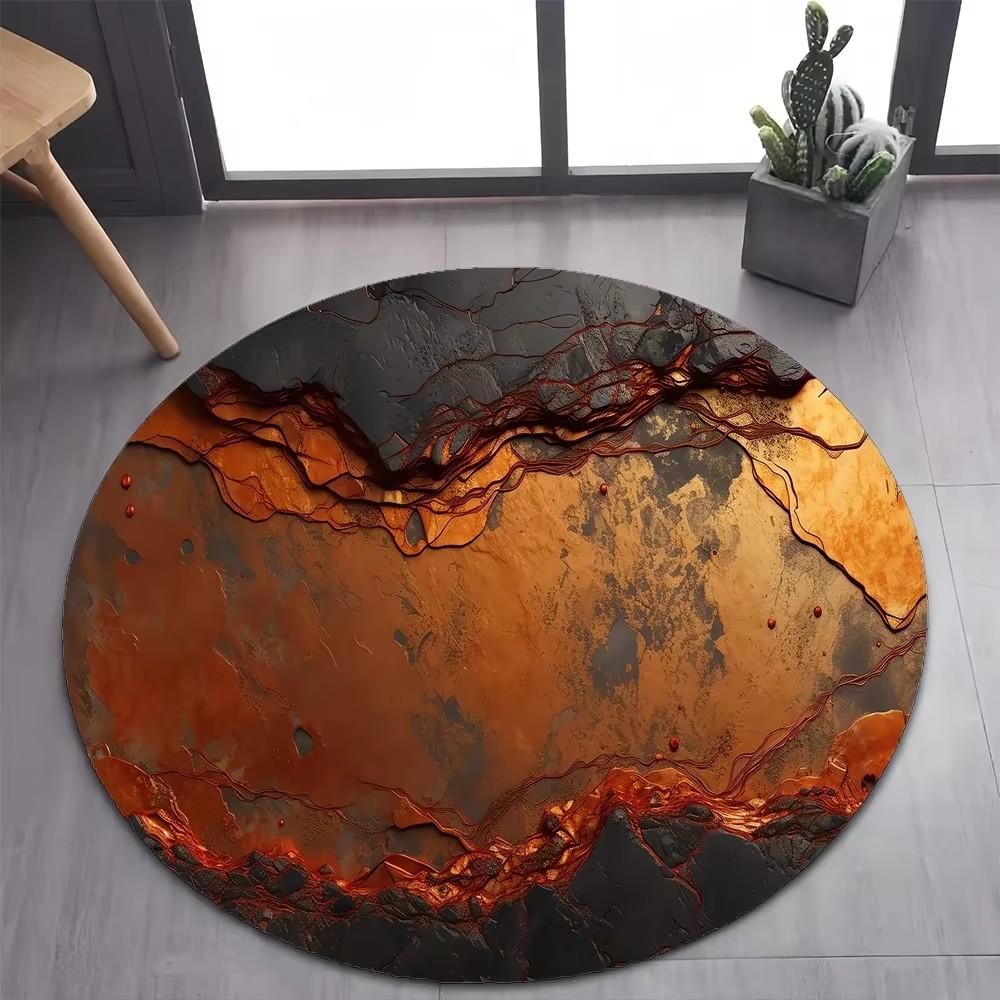 Luxurious Marble Colour White Gold Round Carpet Rug for Bedroom Living Room Decoration,pet Decor Floor Mat