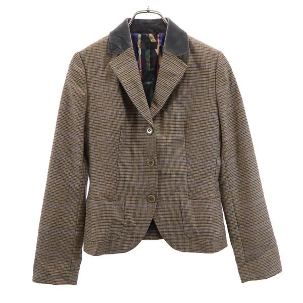 

Paul Smith wool Glen Check Pattern tailored jacket 38 Brown blazer Women Used