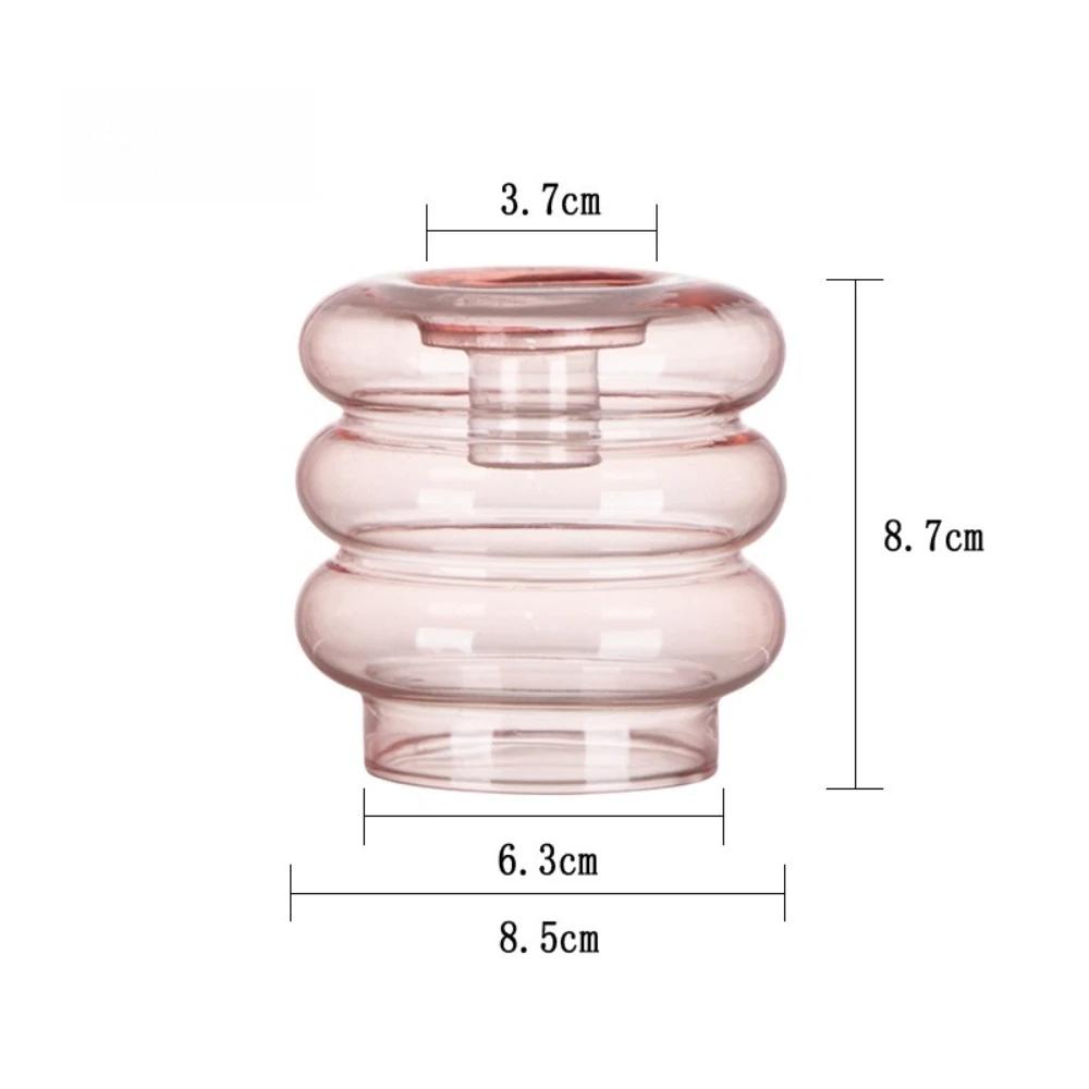 Modern Coloful Glass Candleholder Nordic Home Decor Clear Glass Candle Holder Wedding Decoration Party  Table Centerpiece