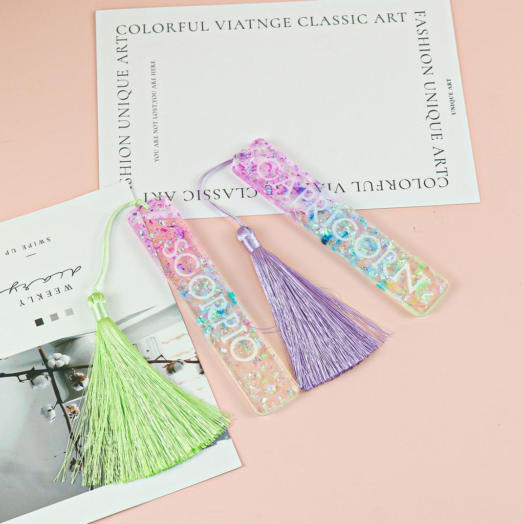 Silikon-Lesezeichenform, Sternzeichen-Form, Lesezeichen-Silikonformen, Epoxidharz-Herstellungsformen, geeignet für DIY-Projekte und Geschenke