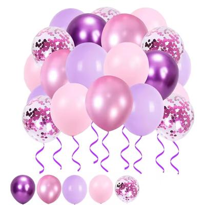 Metallic Purple Balloons, 12inch Pink Purple Balloons, Supplies Perfect for Birthday Party, Park, School, Party Home Decorations