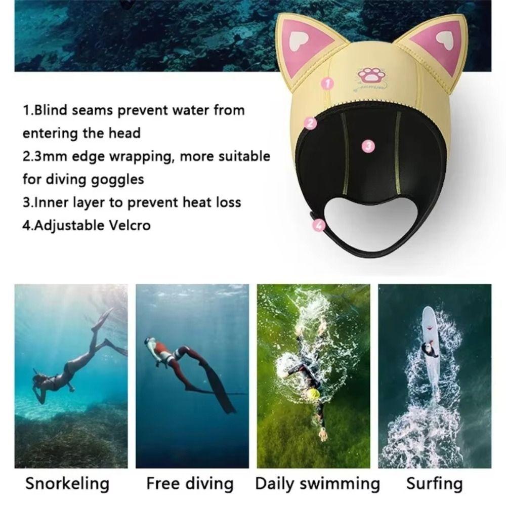 Clear Vision Diving Headband Wetsuit Hood Cat Ears Swimming Headband Outdoor Diving Hat  Beach
