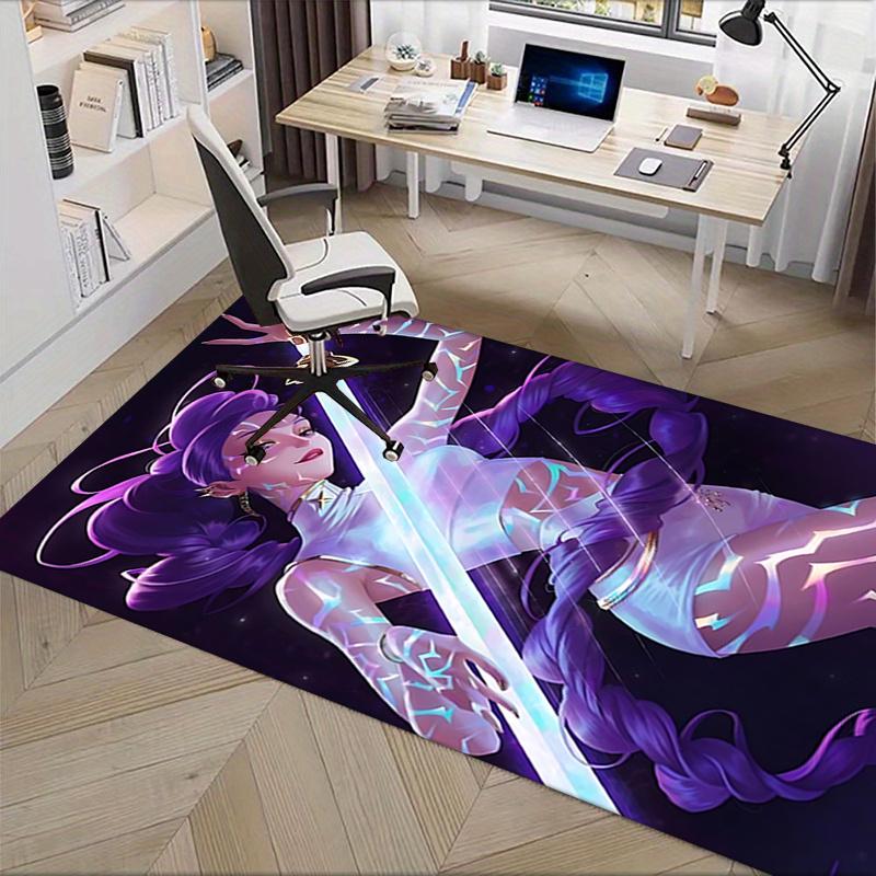 K-pop Charming Purple Warrior Chair Mat: Perfect for Home Decor, Office Use, and Gifts Enhance