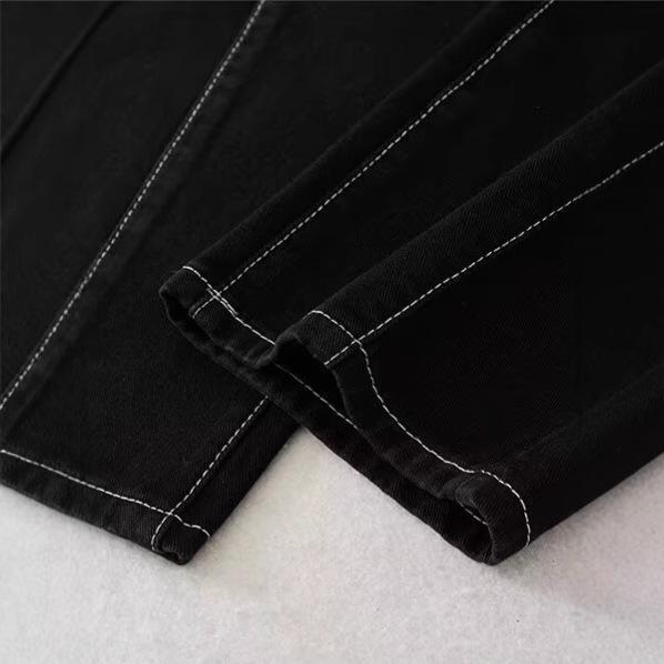 Chic Wide-Leg High-Waist Jeans for Women - Trendy Japanese Style for Autumn and Spring