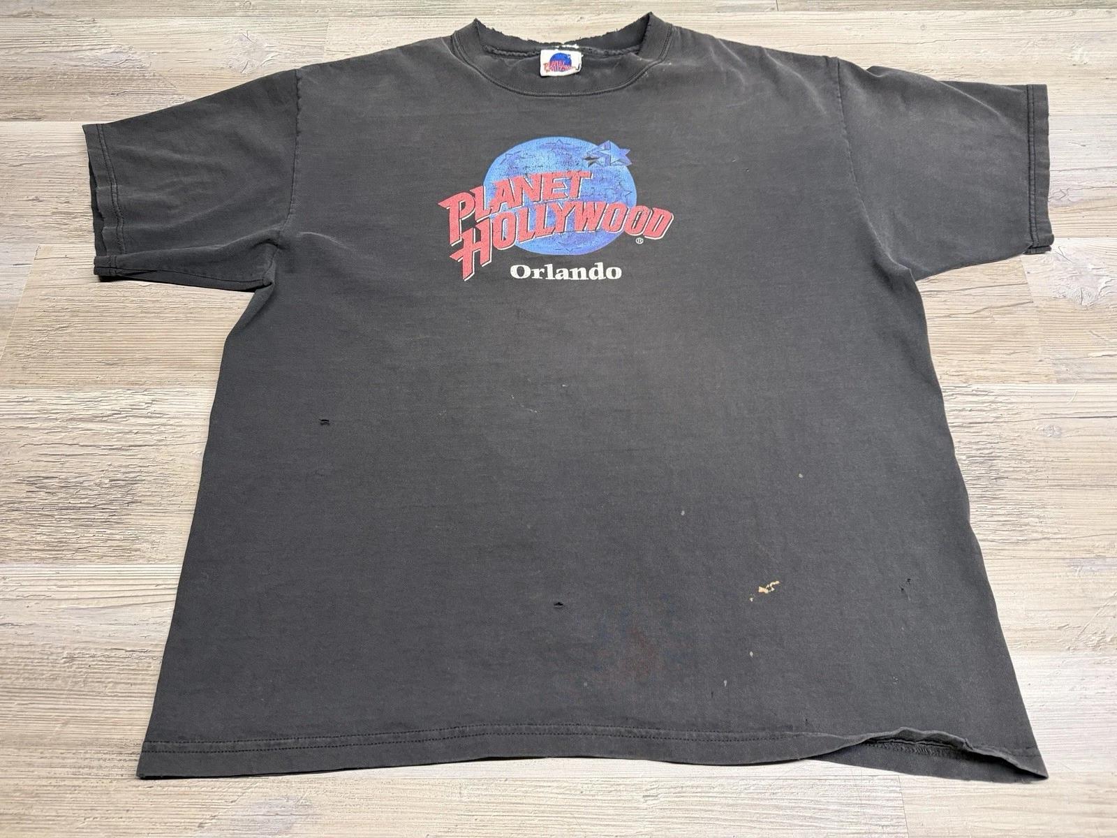 

Vintage 90’s Planet Hollywood Orlando T-Shirt Mens Size XL Faded Black USA L
