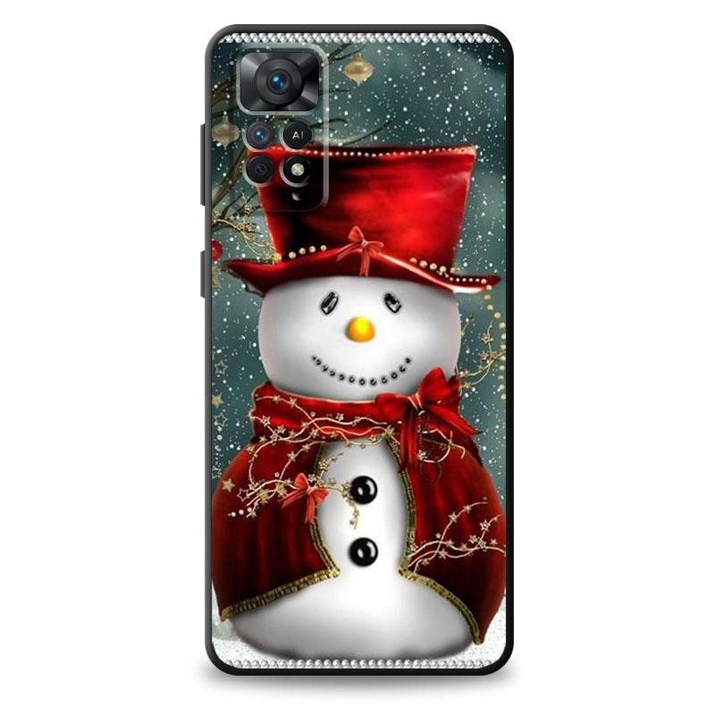 Black Snowman Merry Christmas Shockproof Case Cover for Huawei P30 Lite P20 Lite P30 Pro P Smart Z P10 P40 Lite E P50 Pro P20