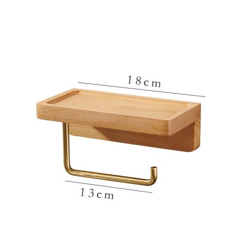 Bathroom Roll Rack Home Wall Mounted Storage Paper Towel Holder Black Walnut Toilet Roll Paper Holder No-Punch Home Decoration