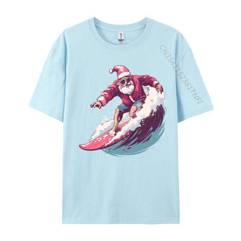 Christmas Surfing Santa Surfboarder Surf Lover Xmas Pajama Cotton Men Hockey Player Heartbeat Ice Hockey T-Shirt T Shirt