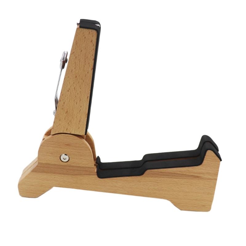 Wooden A-Frames Adjustable Floor Guitar Holder Universal Folding Guitar Bass Floor Stand Stable Instrument Stand