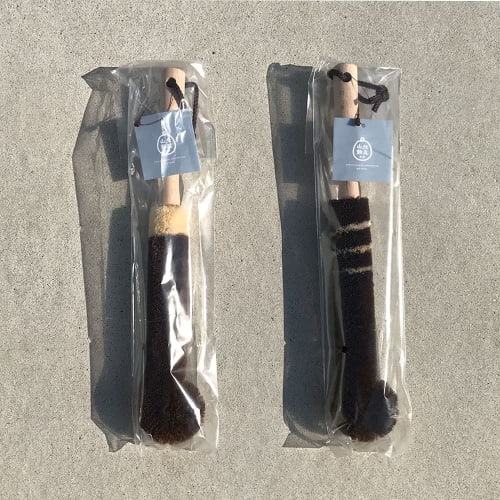 Kitayama Masatsune Shoten Palm Bottle Scrubber, Scrubbing Brush, Bottle Cleaner, Water Bottle Cleaner, Kitchen Supplies (Type A (Striped))