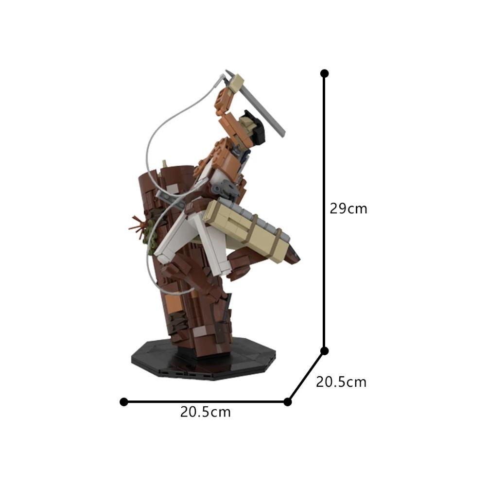 MOC Attack On Titan Movie Levi Ackerman Figure Model Building Blocks Soldier Fighting Action Figure Assembling Bricks Toy Gift