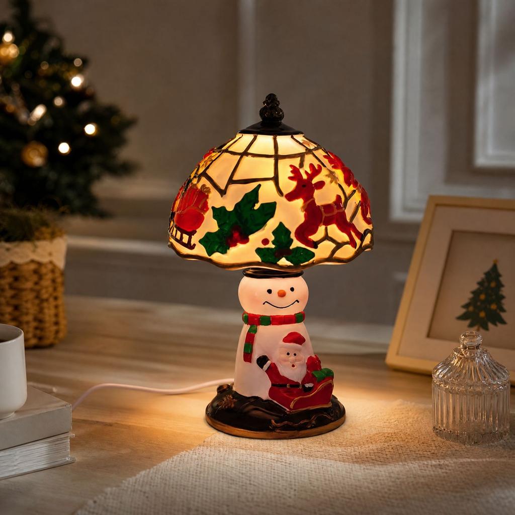 Christmas Tabletop Night Light, Small Decorative Desk Lamp, Holiday Desktop Ornament for Home Decor