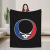 Skull Black Throw Blanket Ultra Soft Warm Cozy Fleece Blankets Portable Lightweight Flannel Blanket for Bed Sofa Travel