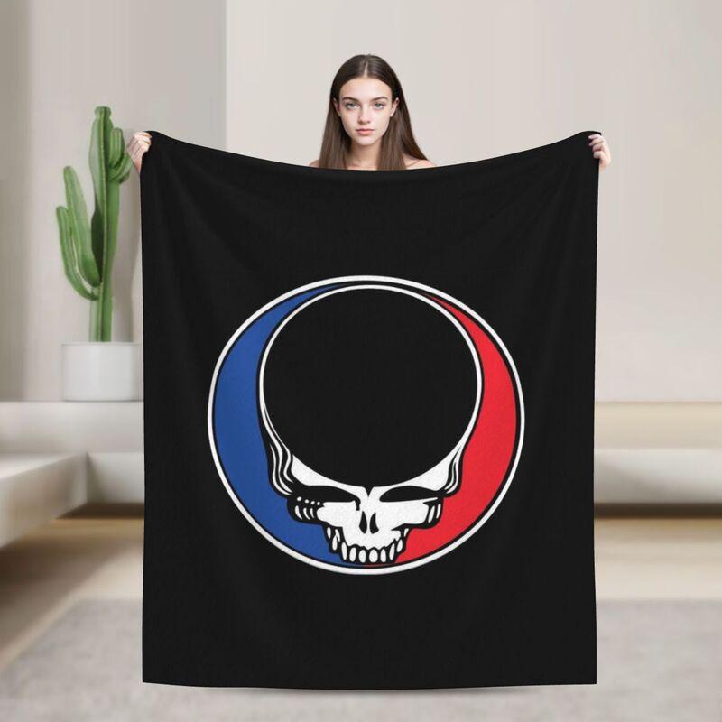 Skull Black Throw Blanket Ultra Soft Warm Cozy Fleece Blankets Portable Lightweight Flannel Blanket for Bed Sofa Travel