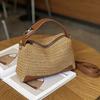 Schoolbag Lazy and Relaxed Handbag Bag 1011 Summer Seaside Vacation Straw Bag High Value Woven Shoulder Beach Bag