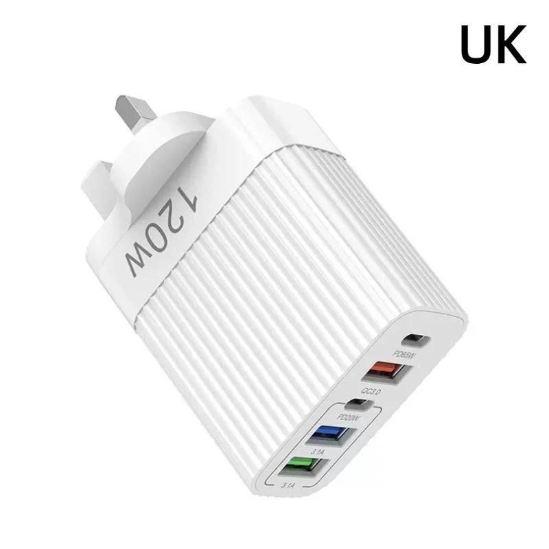120W Schnellladegerät Mit 3 USB-A Und 2 USB-C Ports Hohe Ladegeschwindigkeit Für Reisen Home-Office-Nutzung Für Smartphones Tablets