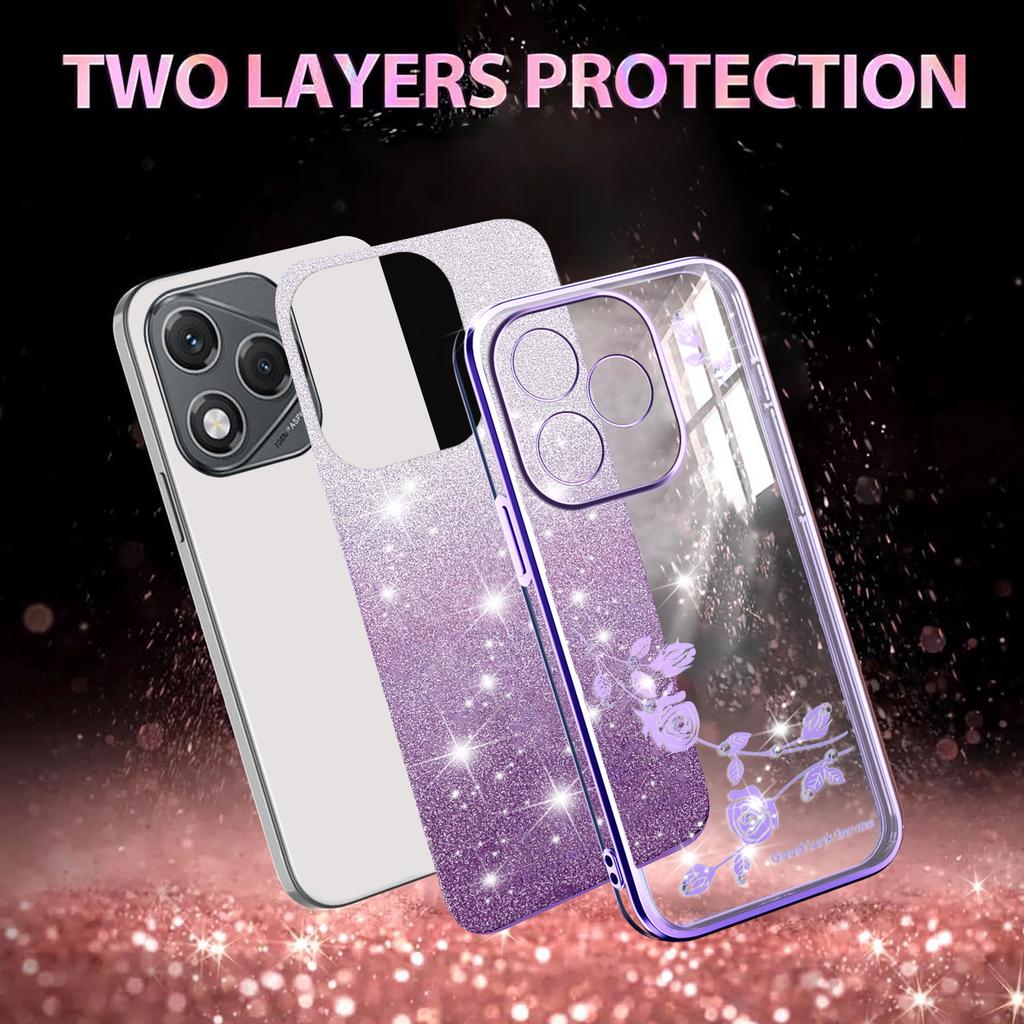 KADEM For Honor 400 Lite 5G Case Flower TPU Flexible Gradient Phone Cover