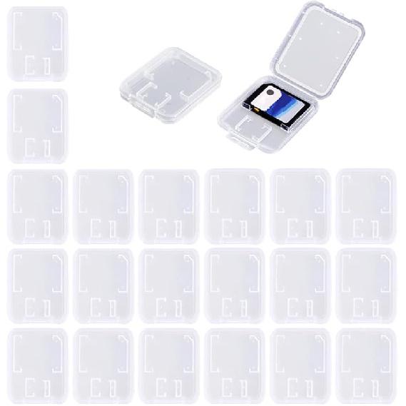 Clear Plastic Memory Card Case Compatible with SD SDHC SDXC Micro SD T-Flash Card (10 PCS)