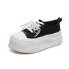 Fashion Height increasing thick soled canvas shoes for women's spring/summer 2025 new fashionable soft soled white shoes
