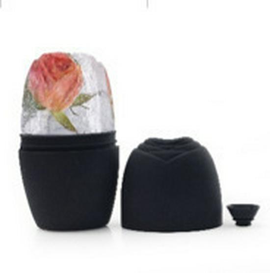 Rose Ice Roller: Cold Compress Beauty Device for Face De-puffing and Swelling Reduction.