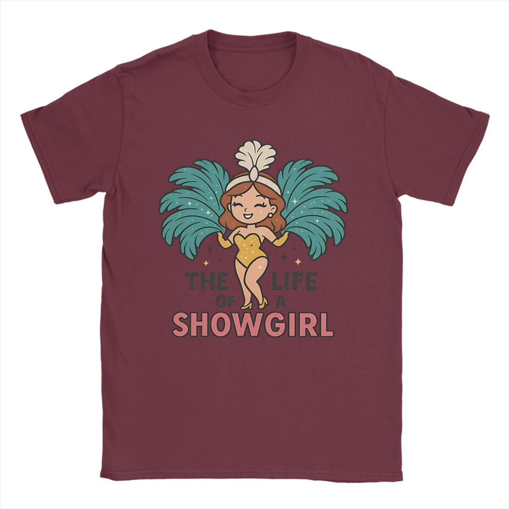 Herren Damen Kawaii Showgirl Hält Riesig Das Leben eines Showgirls T-Shirt Baumwollkleidung Mode Kurzarm Party T-Shirt