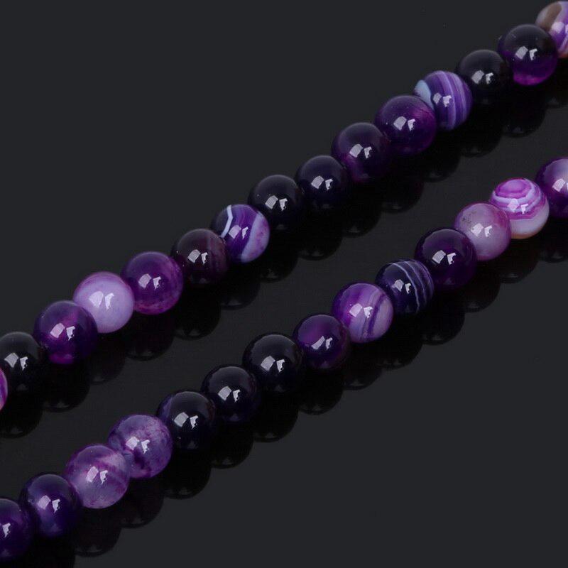 

Натуральный фиолетовый полосатый камень, свободные круглые бусины 4 мм, 6 мм, 8 мм, 10 мм, бусины из натурального камня для изготовления ювелирных изделий 6mm 62pcs