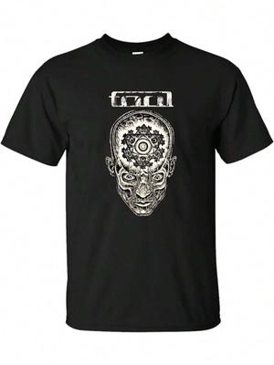 Takım Bandı T-Shirt Desenli Baskılı Erkek Harf Kısa Kollu, %100 Pamuk, Vintage Dört Mevsim T-Shirt