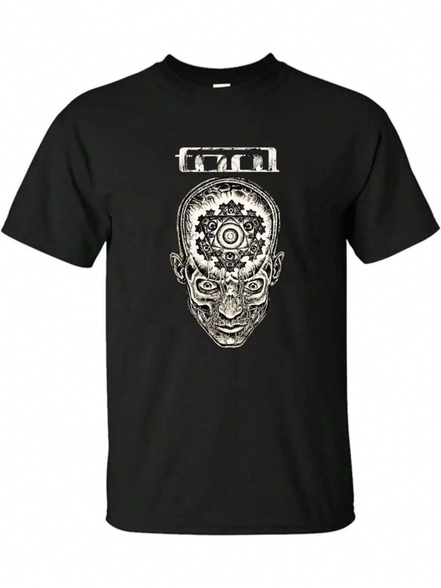 

Tool Band T-Shirt Pattern Printed Men s Letter Short Sleeve, 100% Cotton, Vintage Four Season T-Shirt S разноцветный