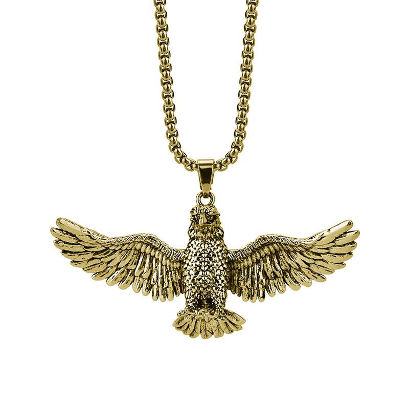 Stunning Titanium Steel Eagle Pendant Necklace For Men Vintage Hip Hop Style Jewelry