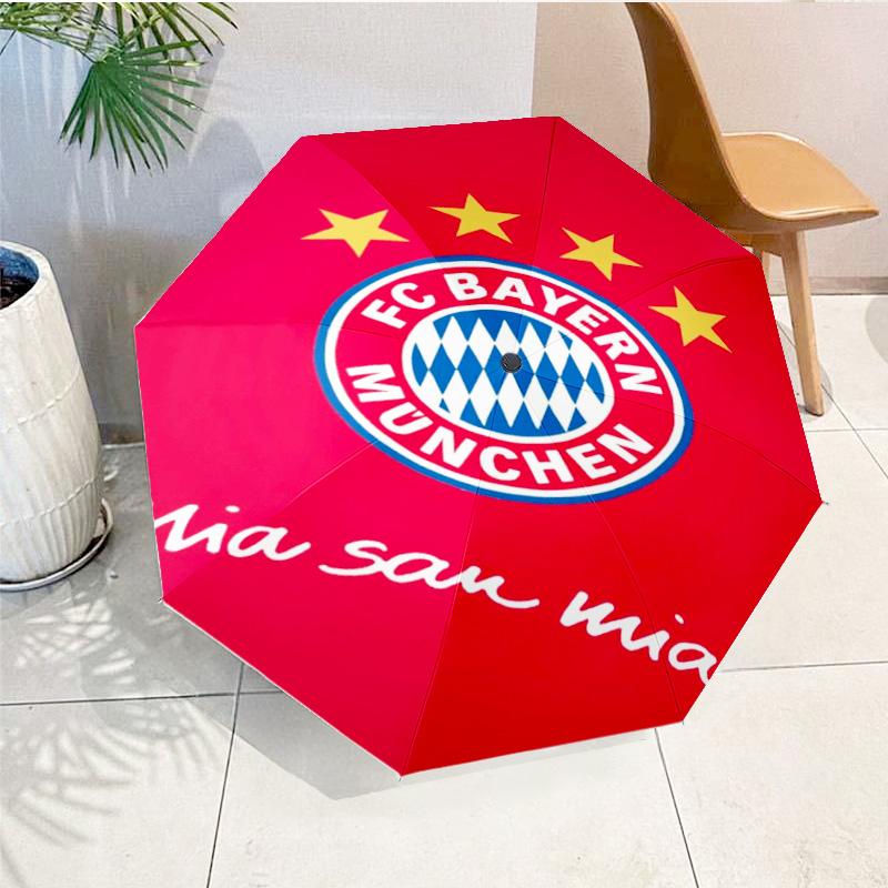 Ombrello Automatico Stampato con Stemma FC Monaco, 8 Stecche per Viaggio, Campeggio, Ombrello Casual, Regalo Essenziale per la famiglia e gli amici
