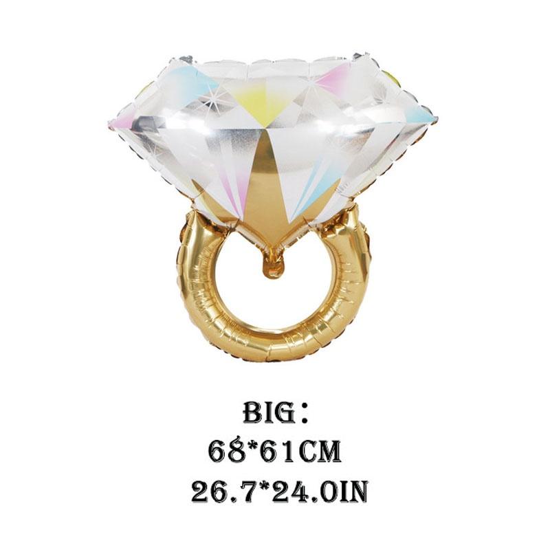 Diamond Shaped Ring Foil Ballons Engagement Wedding Party Supplies Decorations