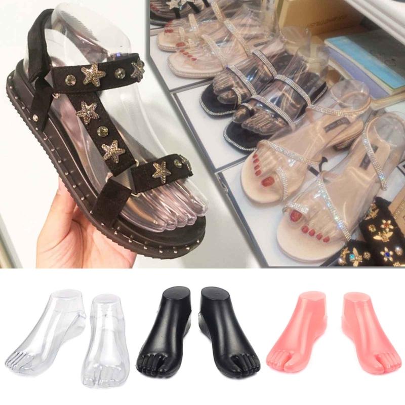 Supporto per Piede Modello Femminile in Plastica Scarpe Calzini Sandalo Supporto Modellatore Strumento Manichino Femminile Espositore per Piede Gioielli