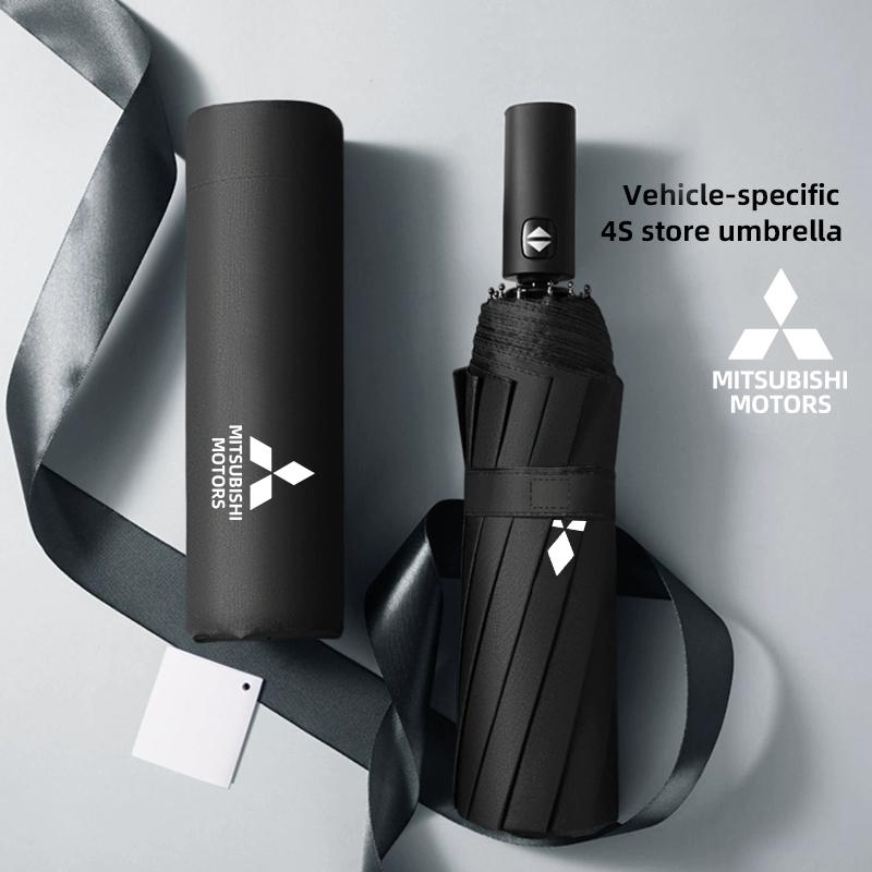 Car Logo Fully Automatic Folding Windproof Umbrella Auto Accessorie For Mitsubishi Eclipse Lancer Outlander Pajero ASX Colt I200