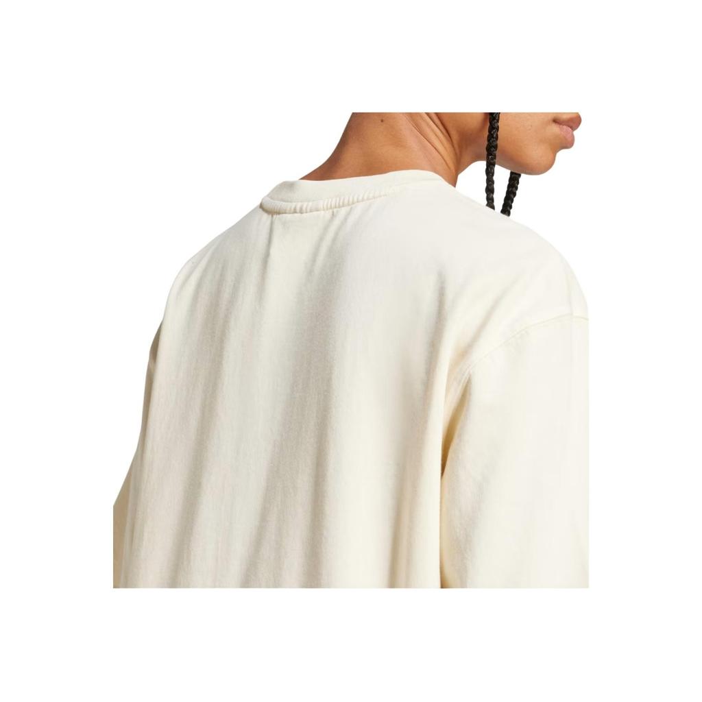 Adidas Originals Washed Crew Neck Comfortable Casual Short Sleeve Drop Shoulder T-Shirt Women Tops Off-White JD0039