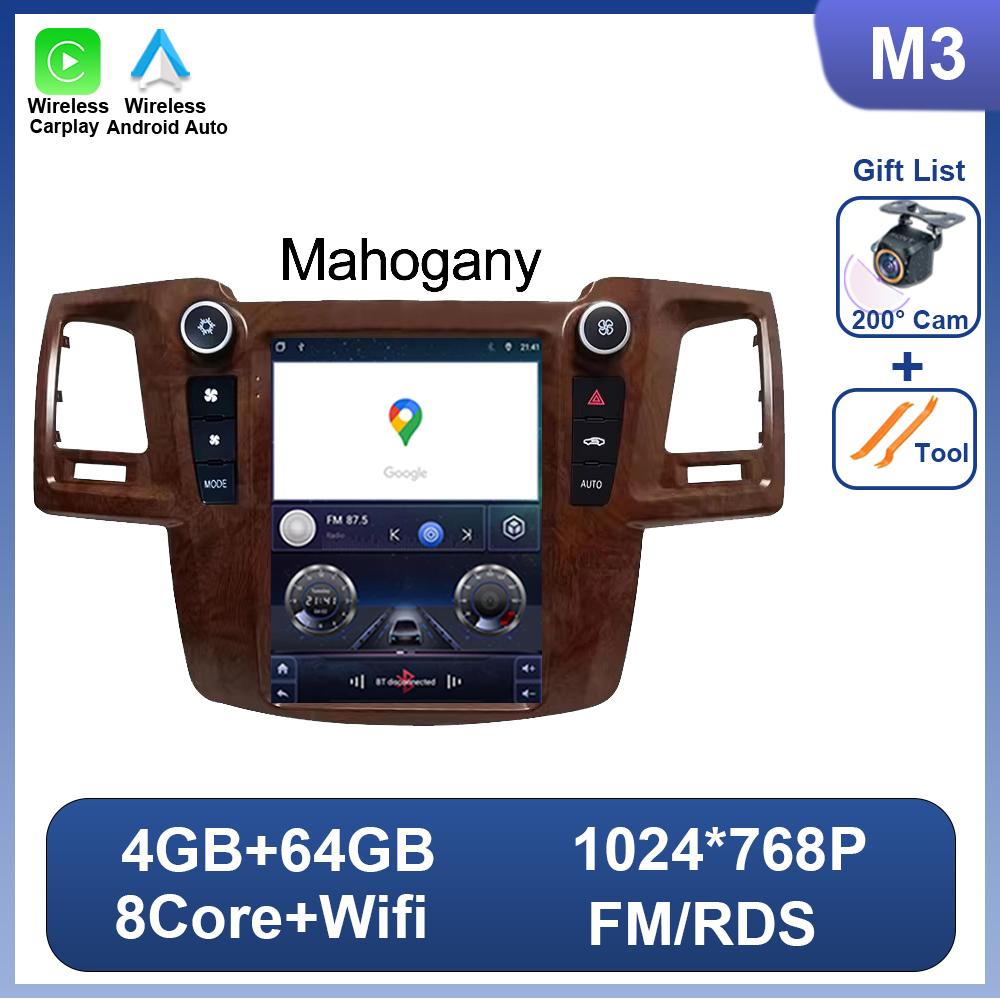 9.7 Inch For Toyota Fortuner Hilux MT Revo 2005 - 2015 For Tesla Style Car Radio Multimedia Video Player 2 Din Android 14 DSP