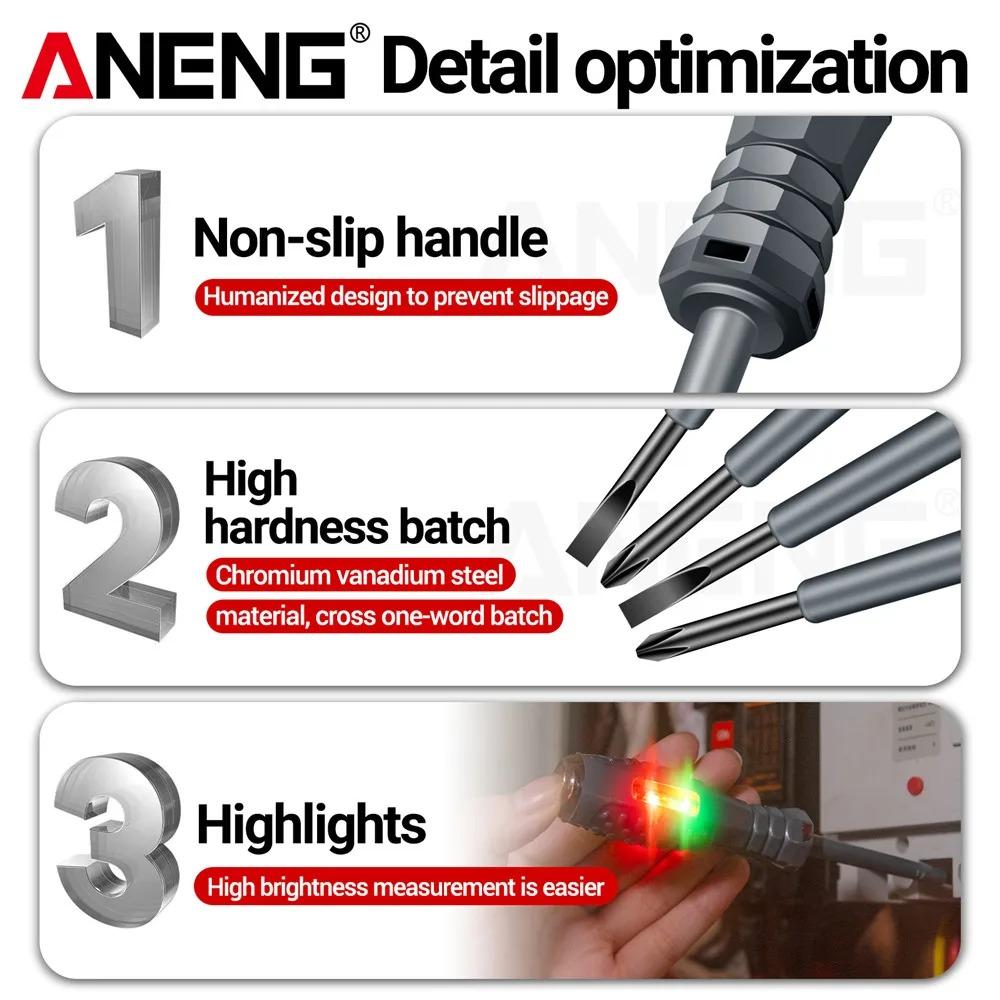 ANENG B05 Strong Torque Highlight Tester Word/Cross Electrician Screwdriver Indicator Meter Electric Pen Pocket Tester Pen Tools
